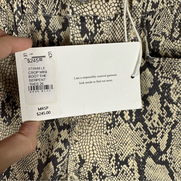 NWT Frame Denim Le Crop Mini Boot Denim Jean in The Serpent Snake Print Size 26 - Picture 8 of 11